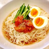 お素麺deさっぱり冷麺風☆